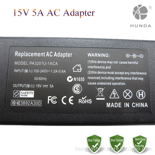 DC 15V 5A 75W AC Power Adapter/Battery Charger for Mini NoteBook NB100-12A NB205-N311/W NB205-N330BL NB255-N246 NB255-N250